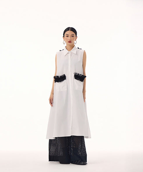 Tulle Line Backless Dress